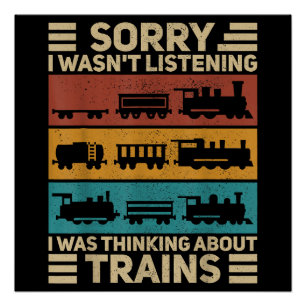 Poster Amateur de train de wagon rétro modèle conducteur
