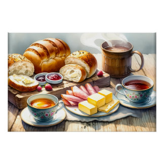 Poster Amateurs de nourriture cool pain sandwich viande P