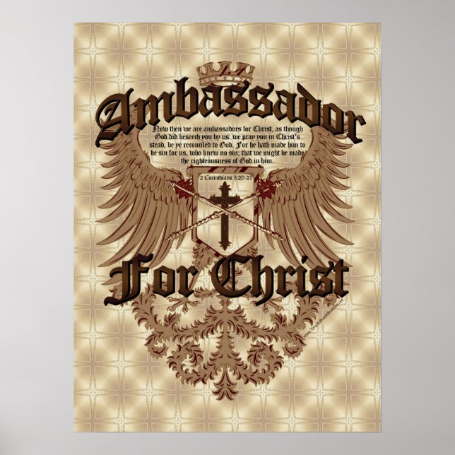 Poster Ambassadeur Pour Christ, Corinthiens Bible Verse (Devant)