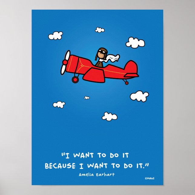 Poster Amelia Earhart 18x24 (et même ratio) (Devant)