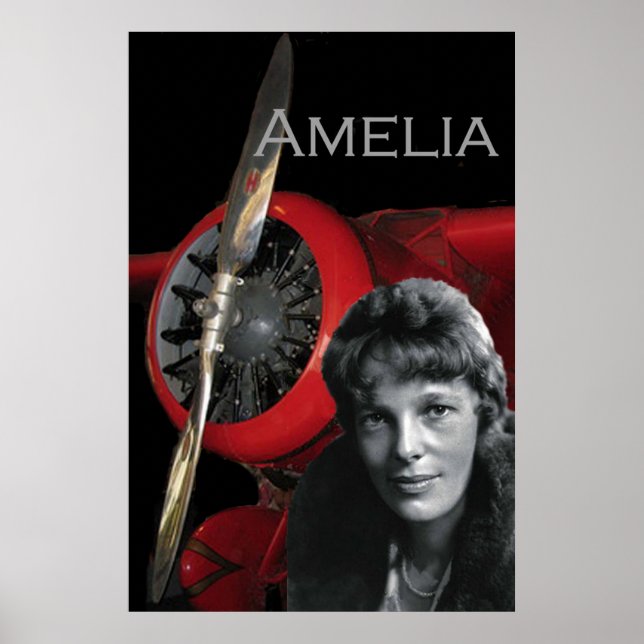 Poster Amelia Earhart et son Lockheed Electra (Devant)