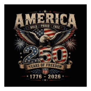Poster Américain 250e anniversaire patriotique États-Unis