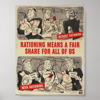Poster américain de 2ème guerre mondiale - "Ration
