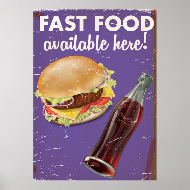 Poster américain de nourriture Vintage Far Food. (Devant)