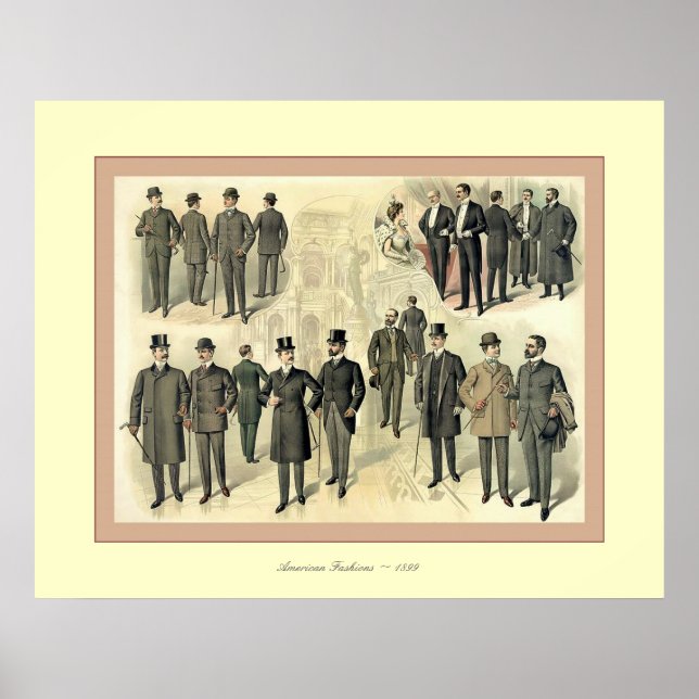 Poster American Fashions ~ 1899 ~ Publicité Vintage (Devant)