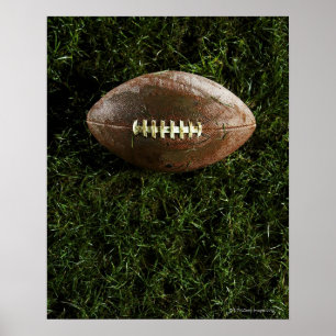 Poster American football on grass, view from above