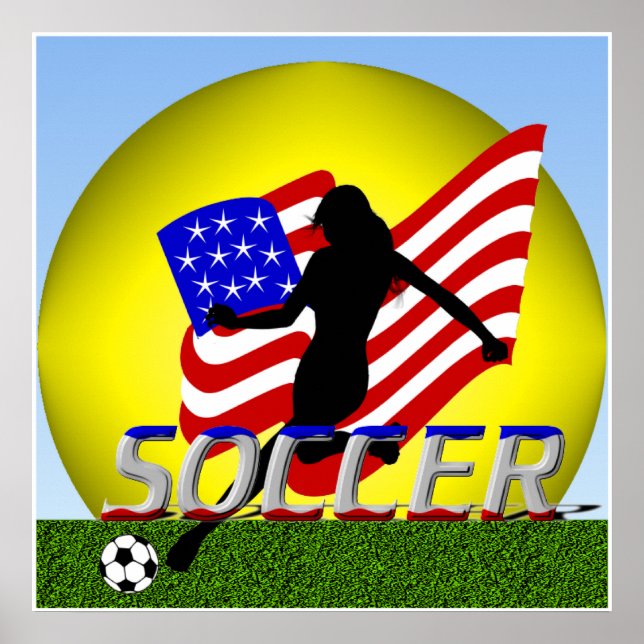 Poster American Girl Lady Soccer (Devant)