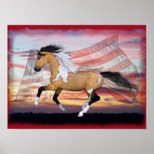 Poster American Paint Horse, empreinte de valeur