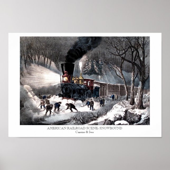Poster - AMERICAN RAILROAD SCENE : SNOWBOUND (Devant)
