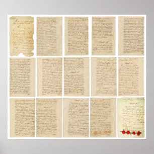 Poster American Revolution 1783 Traité de Paris Toutes le