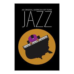 Poster AmeriJazz Black Glossy