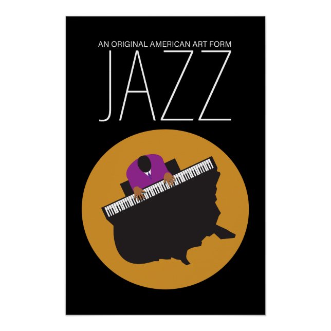 Poster AmeriJazz Black Glossy (Devant)