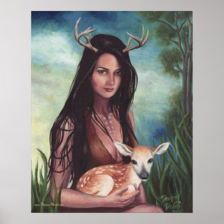 Poster amérindien Native American Art Deer