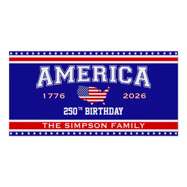 Poster Amérique 250 Anniversaire 1776-2026 (Devant)