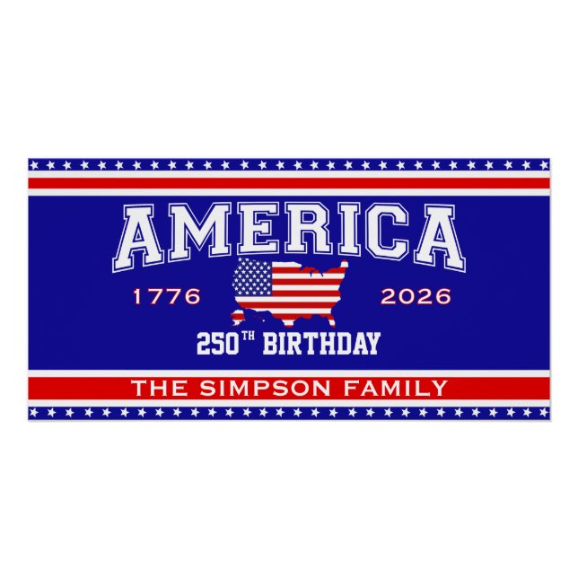 Poster Amérique 250 Anniversaire 1776-2026 (Devant)