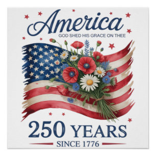 Poster Amérique 250 Ans de Liberté 1776 2026