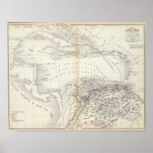 Poster Amérique du Sud, Antilles