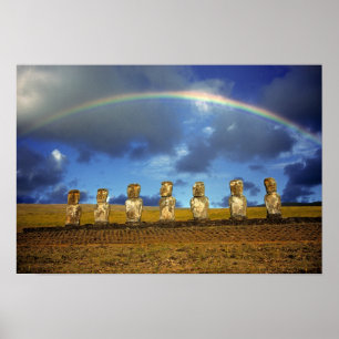 Poster Amérique du Sud, Chili, île de Pâques. Le complet