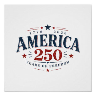 Poster Amérique États-Unis 250e, 250 Ans de Liberté