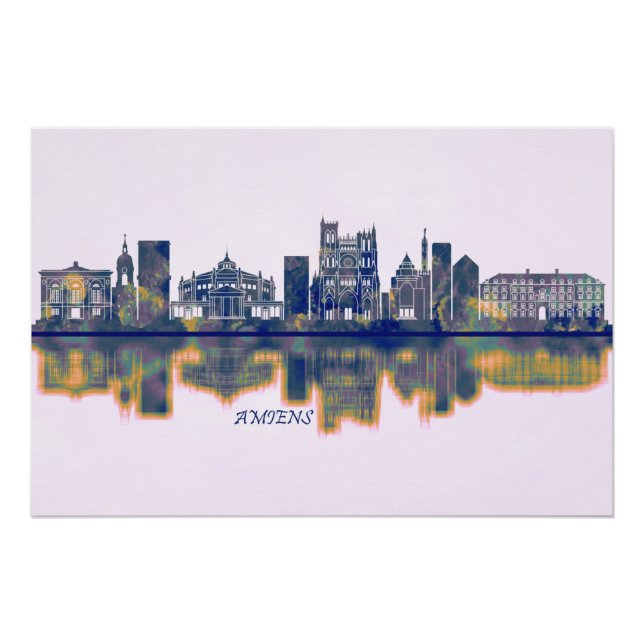 Poster Amiens Skyline (Devant)
