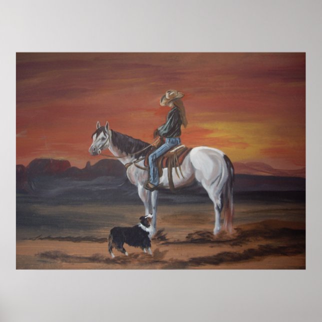 Poster Amis partageant un coucher de soleil (Devant)