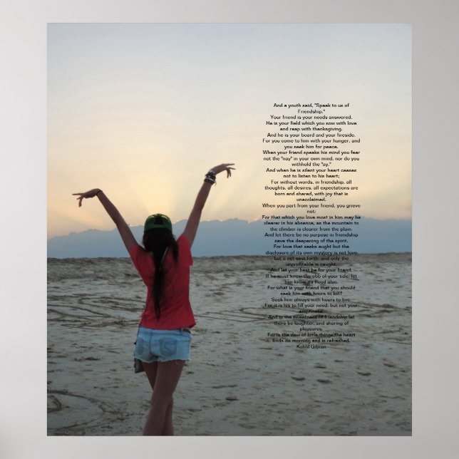 Poster Amitié par Kahlil Gibran (Devant)