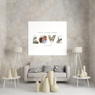 Poster Amour 4 photo cadeau personnalisé simple moderne