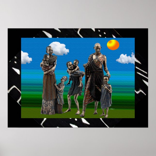 Poster Amour africain de la famille (Devant)