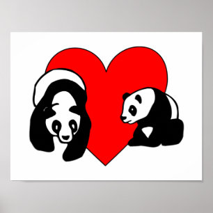 Poster Amour de panda