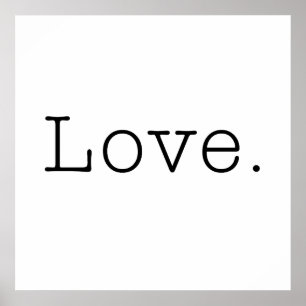 Poster Amour. Modèle noir et blanc de citation d'amour