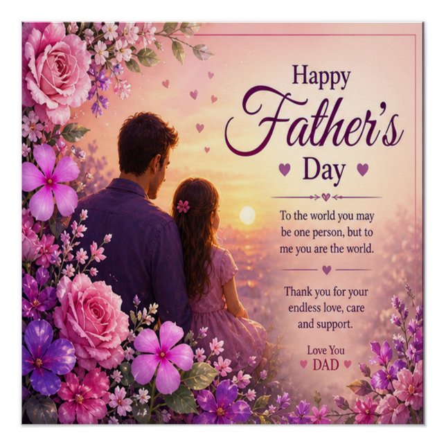 POSTER AMOUR POUR PAPA DE SES FILLES (Devant)