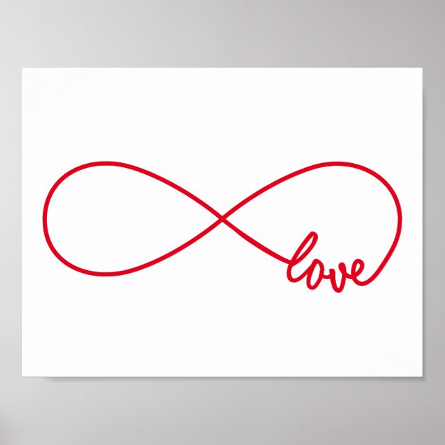 Poster Amour pour toujours, signe rouge infini, amour san (Devant)