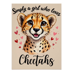 Poster Amoureux du guépard mignon Art faunique avec des a