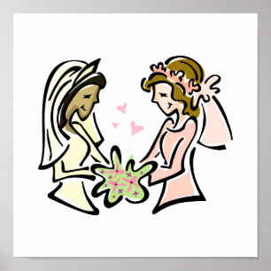 Poster Amoureux lesbiennes interraciales