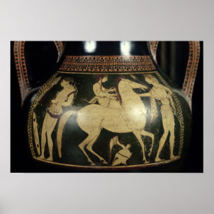 Poster Amphora à silhouette blanche