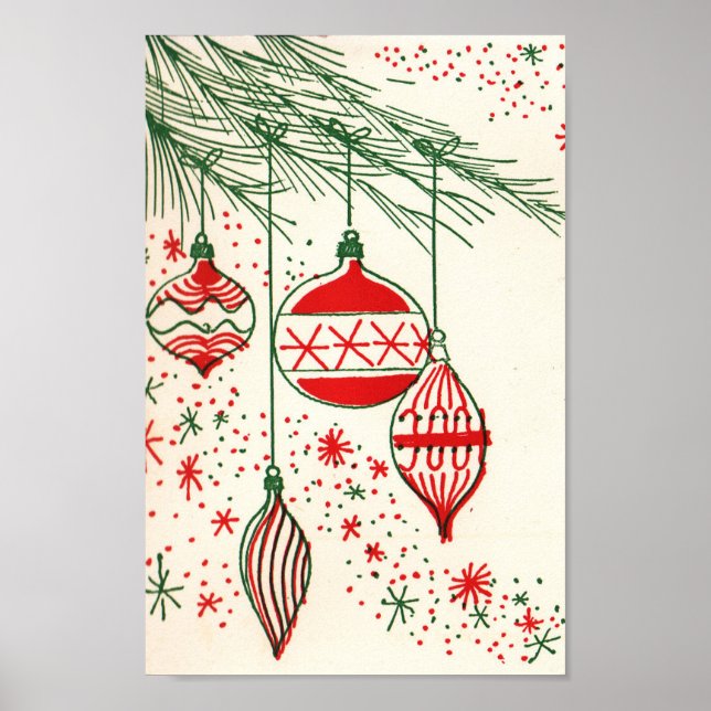 Poster Ampoules de Noël rétro (Devant)