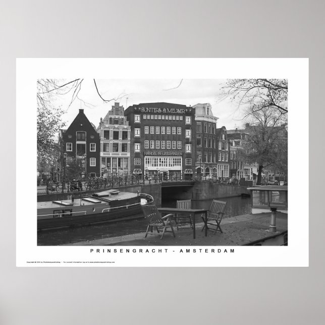 Poster Amsterdam - Les maisons du canal Prinsengracht (Devant)