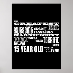 Poster Amusant 15ème anniversaire fête Plus grand Quinze