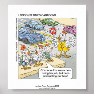 Poster amusant de la route de franchissement de po