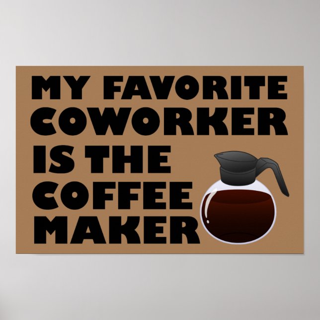 Poster amusant d'une collègue de travail de Café (Devant)