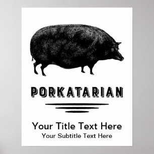 Poster Amusant Vintage Humour Lover de la Bacon de porc