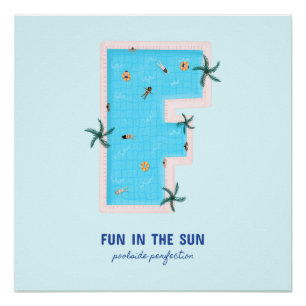 Poster Amusement dans la piscine en forme de F du Soleil