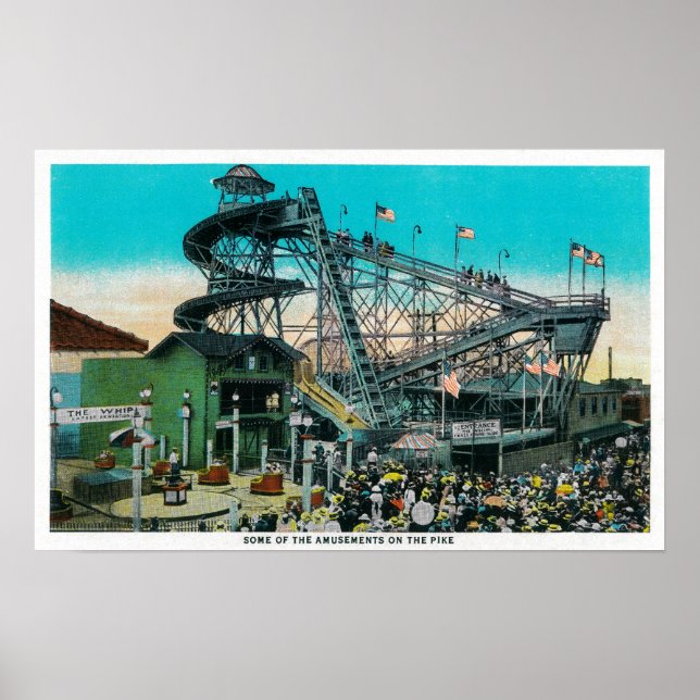 Poster Amusement Rides at the Pike, Long Beach (Devant)