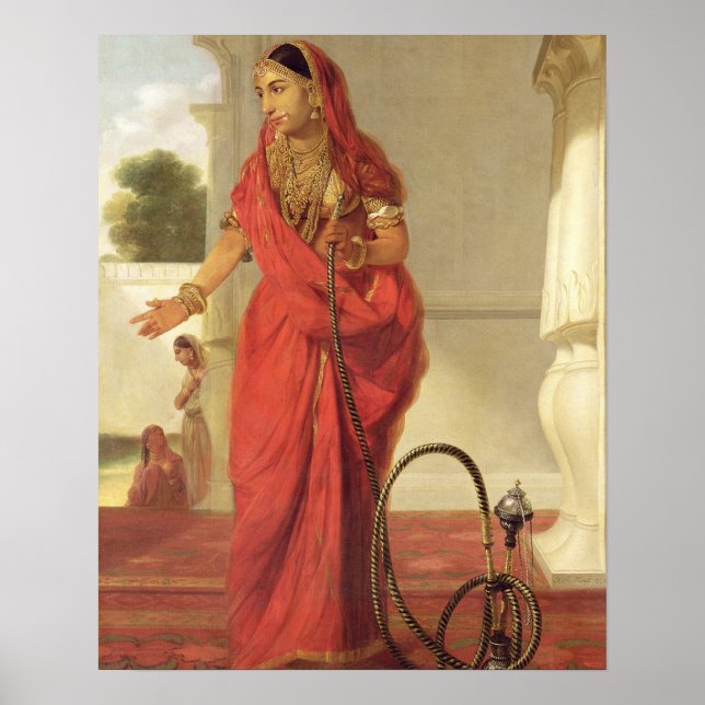 Poster An Indian Dancing Girl with a Hookah, 1772 (Devant)