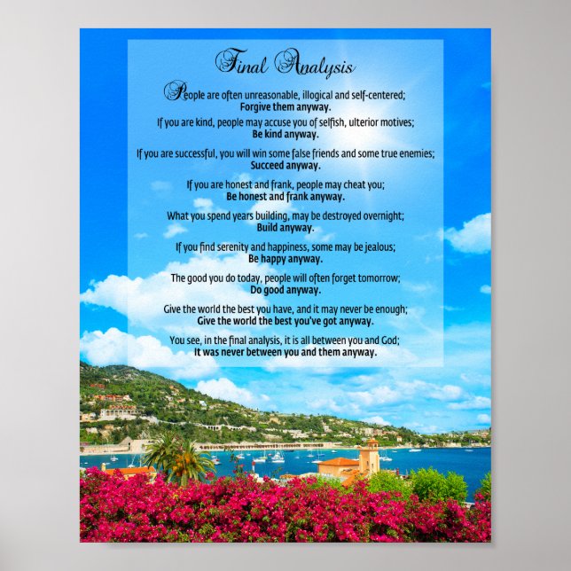 Poster Analyse finale : "Faites-le de toute façon" (Devant)