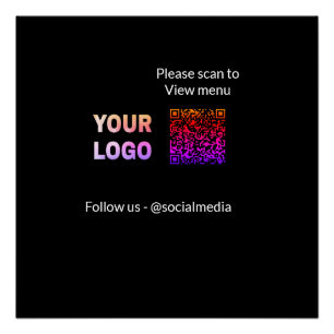 Poster Analyser pour afficher le menu restaurant hôtel QR