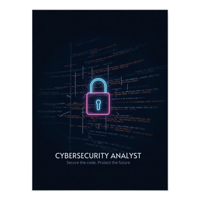 Poster Analyste de cybersécurité - Sécurisez le code (Devant)