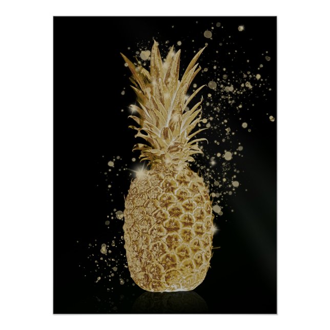 Poster Ananas dorés (Devant)