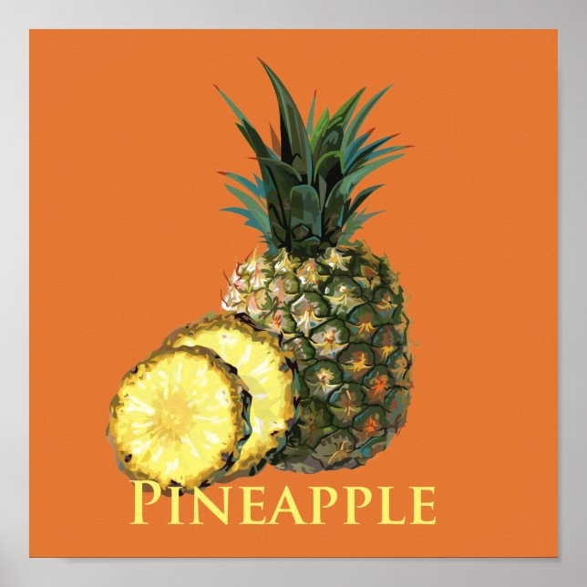 Poster Ananas tropical (Devant)
