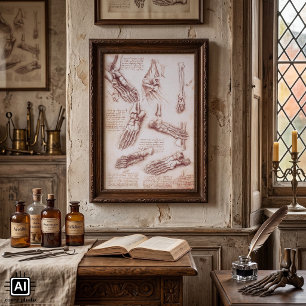 Poster Anatomie humaine des os du pied par Léonard de Vin